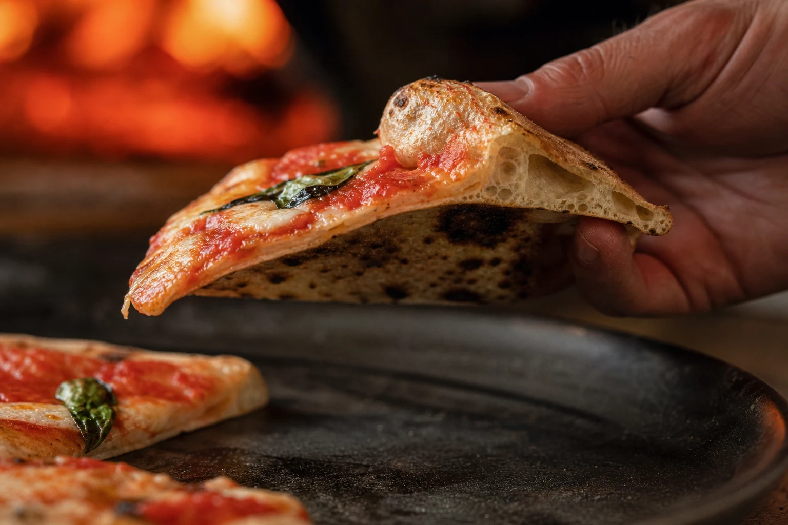 Große neapolitanische Pizza